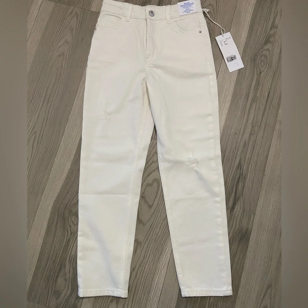 H&M Girls White Jeans Size 8/9 NWT